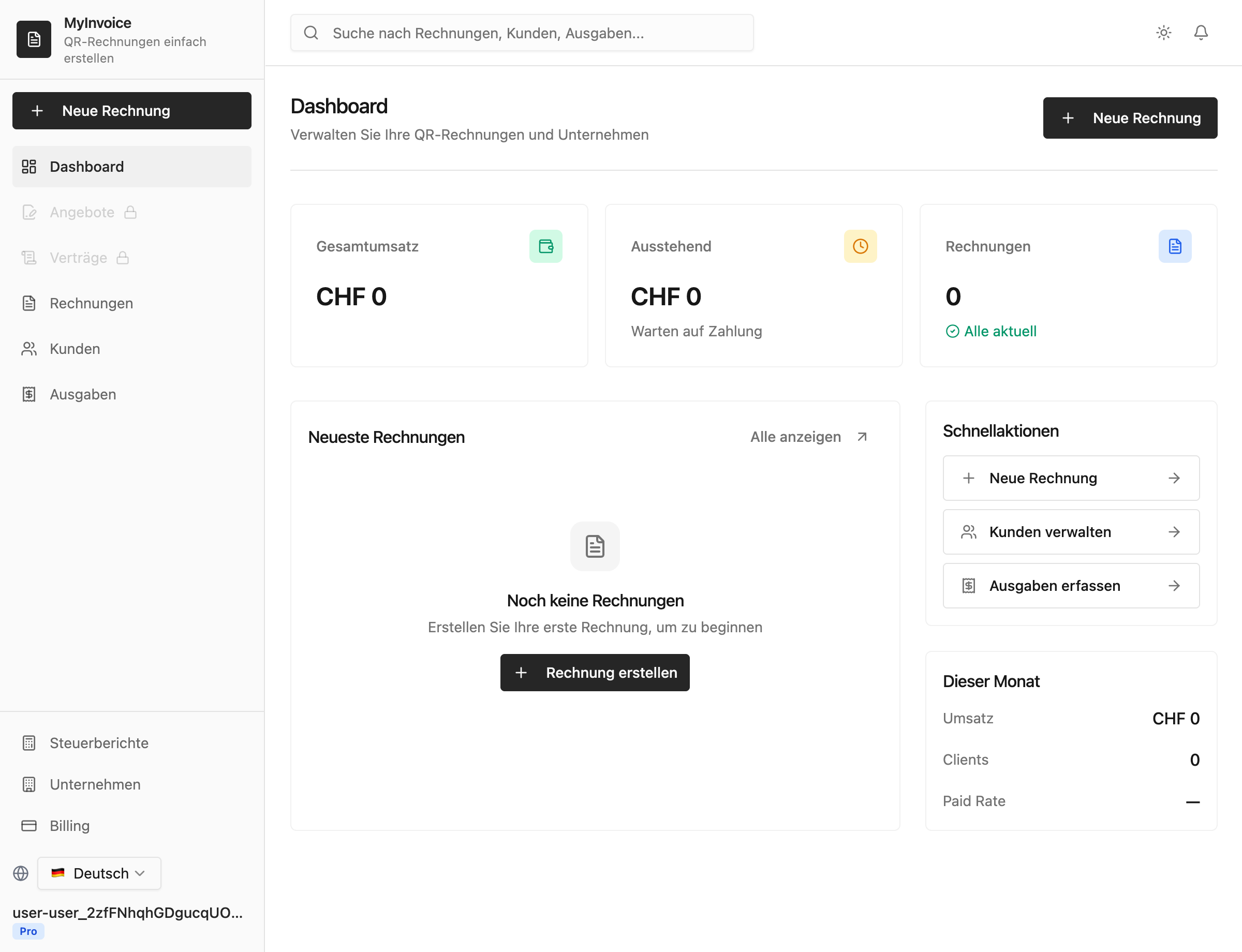 MyInvoice Dashboard Preview